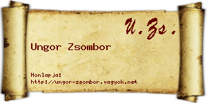 Ungor Zsombor névjegykártya